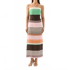 NEW ROAME frieda strapless dress in tango stripe